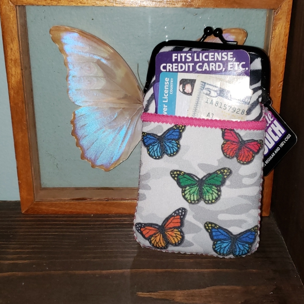 Hemp Butterfly Be Happy Cigarette Pouch Case Case - Picture 6 of 11